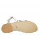 Woman's sandal in silver printed leather with strap and rhinestones heel 2 - Available sizes:  32, 34, 44, 45
