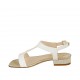Sandalo da donna in pelle bianca e tessuto tacco 2 - Misure disponibili: 32, 33, 34, 42, 43, 44, 45, 46