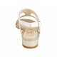 Sandalo da donna in pelle bianca e tessuto tacco 2 - Misure disponibili: 32, 33, 34, 42, 43, 44, 45, 46