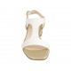 Sandalo da donna in pelle bianca e tessuto tacco 2 - Misure disponibili: 32, 33, 34, 42, 43, 44, 45, 46