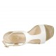 Sandalo da donna in pelle bianca e tessuto tacco 2 - Misure disponibili: 32, 33, 34, 42, 43, 44, 45, 46