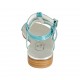 Sandale pour femmes avec strass en cuir lamé et imprimé bleu clair talon 2 - Pointures disponibles:  32, 33, 34, 42, 43, 44, 46