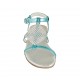 Sandale pour femmes avec strass en cuir lamé et imprimé bleu clair talon 2 - Pointures disponibles:  32, 33, 34, 42, 43, 44, 46