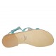 Sandale pour femmes avec strass en cuir lamé et imprimé bleu clair talon 2 - Pointures disponibles:  32, 33, 34, 42, 43, 44, 46