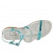 Sandale pour femmes avec strass en cuir lamé et imprimé bleu clair talon 2 - Pointures disponibles:  32, 33, 34, 42, 43, 44, 46