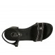 Sandale pour femmes avec courroie et strass en cuir imprimé noir talon 4 - Pointures disponibles:  33, 43, 44, 45, 46