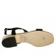 Sandalo da donna in camoscio nero e vernice laminata platino tacco 2 - Misure disponibili: 32, 33, 34, 42, 43, 44, 45, 46