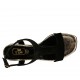 Sandalo da donna in camoscio nero e vernice laminata platino tacco 2 - Misure disponibili: 32, 33, 34, 42, 43, 44, 45, 46