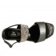Woman's sandal with multicolored rhinestones in grey laminated leather heel 2 - Available sizes:  32, 33, 42, 43, 44, 46