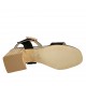 Sandale pour femmes en daim noir et cuir lamé gris avec courroie talon 5 - Pointures disponibles:  32, 34, 44, 45