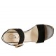 Sandale pour femmes en daim noir et cuir lamé gris avec courroie talon 5 - Pointures disponibles:  32, 34, 44, 45