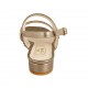 Sandalia en piel laminada bronce con estrás multicolores para mujer tacon 2 - Tallas disponibles:  32, 33, 43, 45, 46
