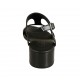 Sandalo da donna in pelle nera tacco 4 - Misure disponibili: 32, 33, 34, 42, 43, 44, 46