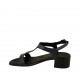 Sandalo da donna in pelle blu tacco 4 - Misure disponibili: 32, 33, 34, 42, 43, 44, 45, 46