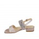 Sandalo da donna in pelle laminata rosa con strass colorati tacco 2 - Misure disponibili: 32, 33, 34, 42, 43, 44, 45, 46