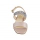 Sandalo da donna in pelle laminata rosa con strass colorati tacco 2 - Misure disponibili: 32, 33, 34, 42, 43, 44, 45, 46