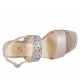 Sandale pour femmes en cuir lamé rose avec strass multicouleurs talon 2 - Pointures disponibles:  32, 33, 42, 43, 45, 46