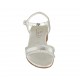 Sandalo da donna con cinturino e strass in pelle stampata laminata argento tacco 4 - Misure disponibili: 32, 33, 34, 42, 43, 44, 45, 46