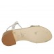 Sandalo da donna con cinturino e strass in pelle stampata laminata argento tacco 4 - Misure disponibili: 32, 33, 34, 42, 43, 44, 45, 46