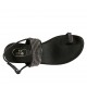 Sandale entredoigt pour femmes en cuir noir avec strass talon 2 - Pointures disponibles:  32, 33, 34, 42, 43, 44, 45, 46