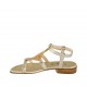 Sandale pour femmes avec strass en cuir lamé et imprimé platine talon 2 - Pointures disponibles:  32, 33, 44