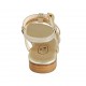 Sandale pour femmes avec strass en cuir lamé et imprimé platine talon 2 - Pointures disponibles:  32, 33, 44