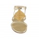 Sandale pour femmes avec strass en cuir lamé et imprimé platine talon 2 - Pointures disponibles:  32, 33, 44
