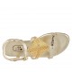 Sandale pour femmes avec strass en cuir lamé et imprimé platine talon 2 - Pointures disponibles:  32, 33, 44