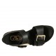 Sandale pour femmes avec boucles en cuir noir talon 2 - Pointures disponibles:  32, 33, 34, 44, 45, 46