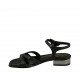 Sandale pour femmes en cuir noir et cuir verni gris avec courroie talon 2 - Pointures disponibles:  32, 33, 42, 43, 44, 45, 46
