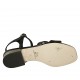 Sandale pour femmes en cuir noir et cuir verni gris avec courroie talon 2 - Pointures disponibles:  32, 33, 42, 43, 44, 45, 46
