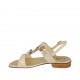 Sandalo da donna in camoscio stampato laminato platino con pietre tacco 2 - Misure disponibili: 32, 33, 34, 42, 43, 44, 45, 46