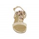 Sandalia para mujer en gamuza imprimida laminada platino con piedras multicolores tacon 2 - Tallas disponibles:  33