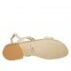 Sandalia para mujer en gamuza imprimida laminada platino con piedras multicolores tacon 2 - Tallas disponibles:  33