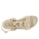 Sandalia para mujer en gamuza imprimida laminada platino con piedras multicolores tacon 2 - Tallas disponibles:  33