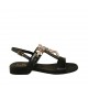 Sandale pour femmes en cuir noir avec strass talon 2 - Pointures disponibles:  32, 33, 34
