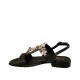 Sandale pour femmes en cuir noir avec strass talon 2 - Pointures disponibles:  32, 33, 34