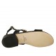 Sandale pour femmes en cuir noir avec strass talon 2 - Pointures disponibles:  32, 33, 34