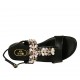 Sandale pour femmes en cuir noir avec strass talon 2 - Pointures disponibles:  32, 33, 34