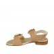 Sandalo da donna con fibbie in pelle beige tacco 2 - Misure disponibili: 32, 33, 34, 42, 43, 44, 45, 46