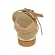 Sandalo da donna con fibbie in pelle beige tacco 2 - Misure disponibili: 32, 33, 34, 42, 43, 44, 45, 46