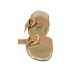 Sandalo da donna con fibbie in pelle beige tacco 2 - Misure disponibili: 32, 33, 42, 43, 44, 45, 46