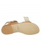 Sandalo da donna con fibbie in pelle beige tacco 2 - Misure disponibili: 32, 33, 34, 42, 43, 44, 45, 46
