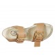 Sandalo da donna con fibbie in pelle beige tacco 2 - Misure disponibili: 32, 33, 34, 42, 43, 44, 45, 46