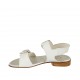 Sandalia para mujer con hebillas en piel blanca tacon 2 - Tallas disponibles:  32, 33, 44, 45, 46
