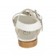 Sandalia para mujer con hebillas en piel blanca tacon 2 - Tallas disponibles:  32, 33, 44, 45, 46