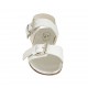 Sandalia para mujer con hebillas en piel blanca tacon 2 - Tallas disponibles:  32, 33, 44, 45, 46