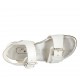 Sandalia para mujer con hebillas en piel blanca tacon 2 - Tallas disponibles:  32, 33, 44, 45, 46