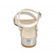 Woman's strap sandal in white leather and silver patent leather heel 2 - Available sizes:  32, 33, 43, 44, 46