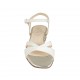 Woman's strap sandal in white leather and silver patent leather heel 2 - Available sizes:  32, 33, 43, 44, 46